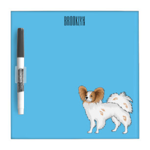Papillon dog cartoon illustration dry erase board