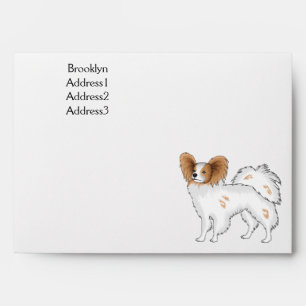 Papillon dog cartoon illustration envelope