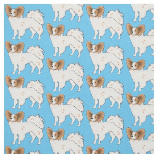 Papillon dog cartoon illustration fabric