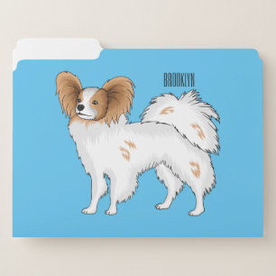 Papillon dog cartoon illustration file folder