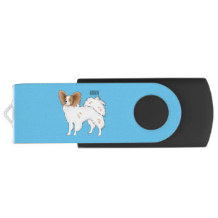 Papillon dog cartoon illustration flash drive