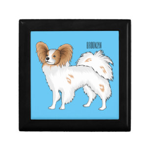 Papillon dog cartoon illustration gift box