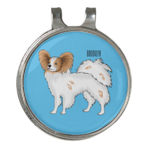 Papillon dog cartoon illustration golf hat clip