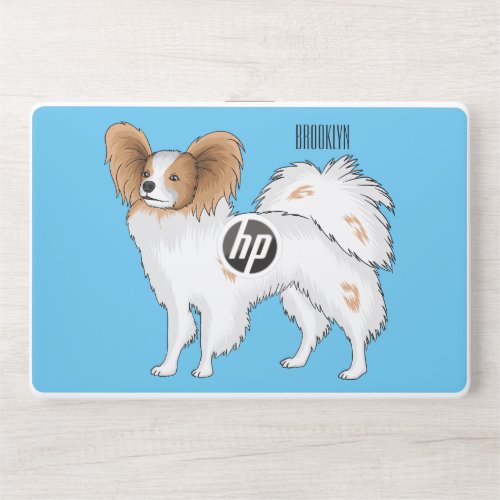 Papillon dog cartoon illustration HP laptop skin