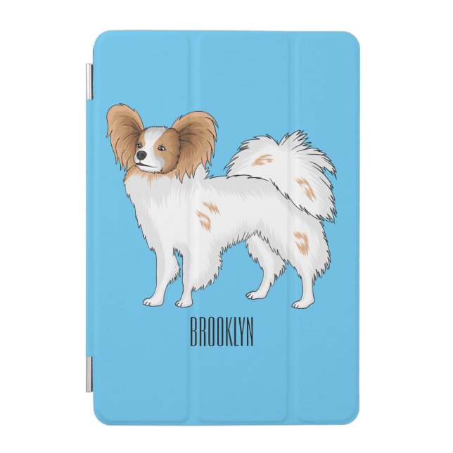 Papillon dog cartoon illustration iPad mini cover (Front)