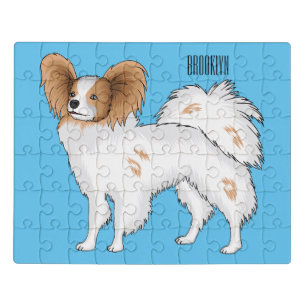 Papillon dog cartoon illustration jigsaw puzzle