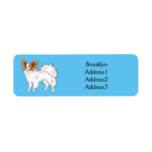 Papillon dog cartoon illustration label