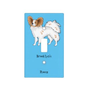 Papillon dog cartoon illustration light switch cover