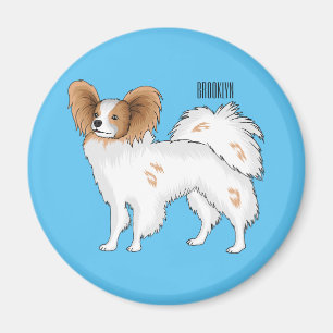 Papillon dog cartoon illustration magnet