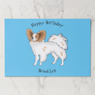 Papillon dog cartoon illustration paper pad