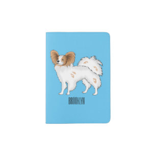 Papillon dog cartoon illustration passport holder