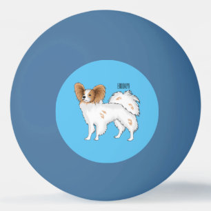 Papillon dog cartoon illustration ping pong ball