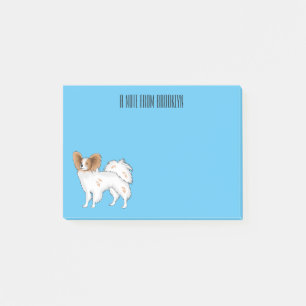 Papillon dog cartoon illustration post-it notes