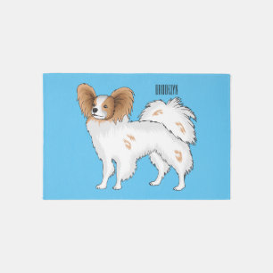 Papillon dog cartoon illustration  rug