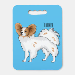 Papillon dog cartoon illustration seat cushion