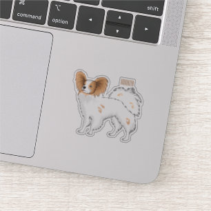 Papillon dog cartoon illustration sticker