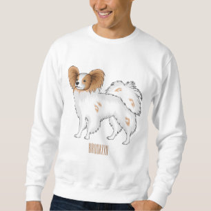 Papillon dog cartoon illustration sweatshirt