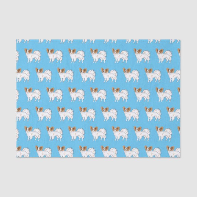 Papillon dog cartoon illustration tissue paper (Front)