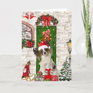 Papillon Dog Christmas Card