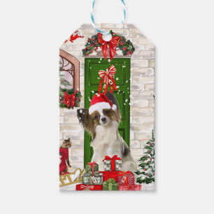 Papillon Dog Christmas Gift Tag