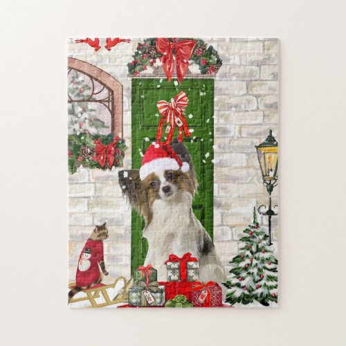 Papillon Dog Christmas  Jigsaw Puzzle