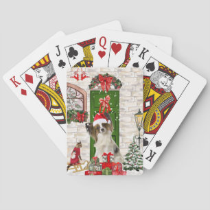 Papillon Dog Christmas Poker Cards