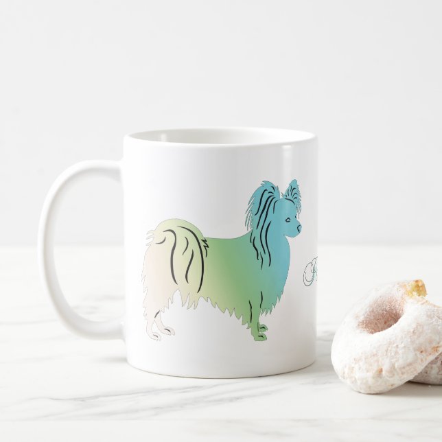 Papillon Dog Coffee Mug (With Donut)