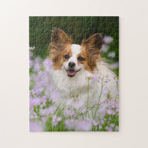 Papillon Dog Cute Romantic Portrait Jigsaw Puzzle