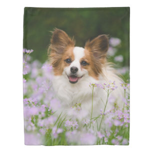 Papillon Dog Cute Romantic Portrait Photo - Duvet Cover