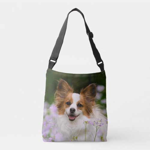 Papillon Dog Cute Romantic Potrait Photo _ on Crossbody Bag