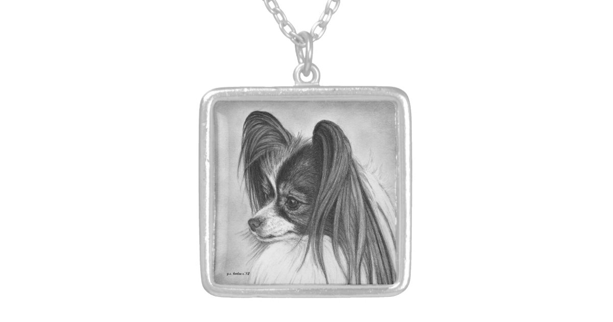 Papillon Charm Papillon Jewelry Silver Plated Papillon Dog 