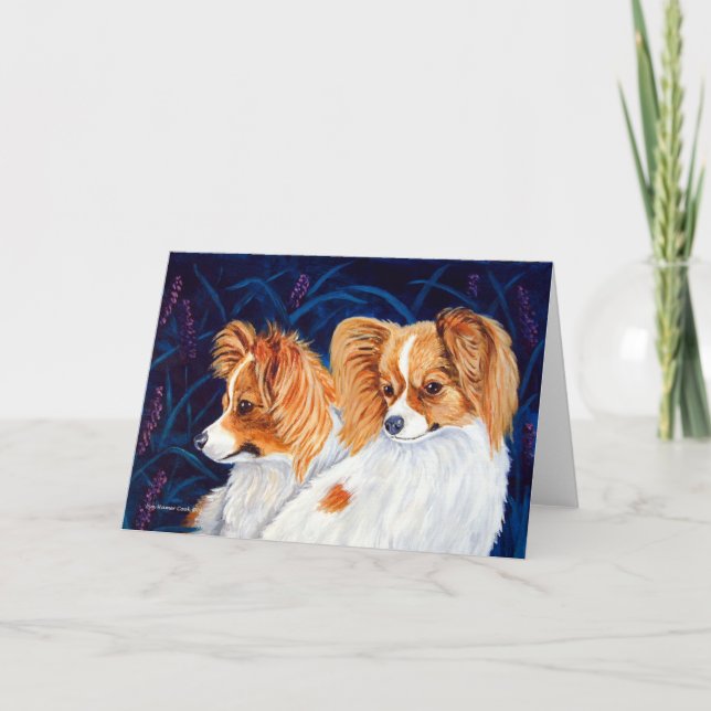 Papillon Dog Greeting Cards (Front)