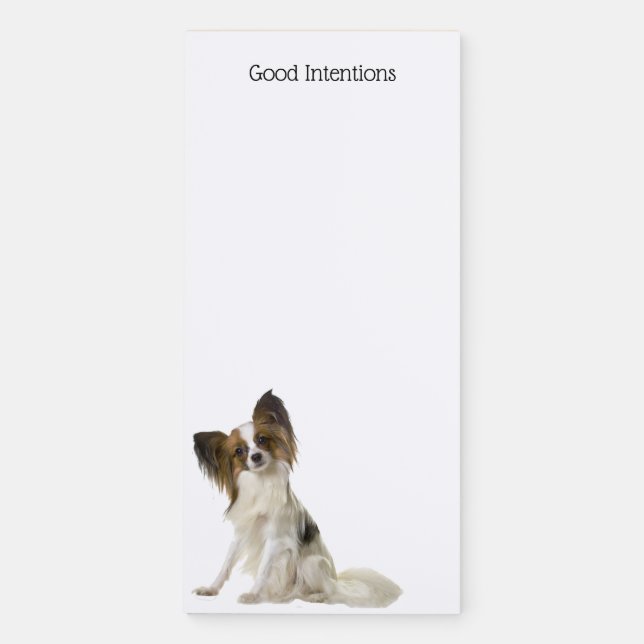 Papillon Dog Love Magnetic Notepad (Front)