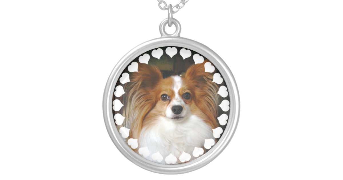 Papillon Dog Oval Necklace