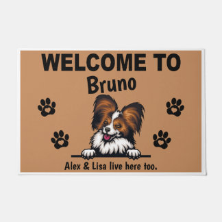 Papillon dog Personalized Door Mat Doormat 