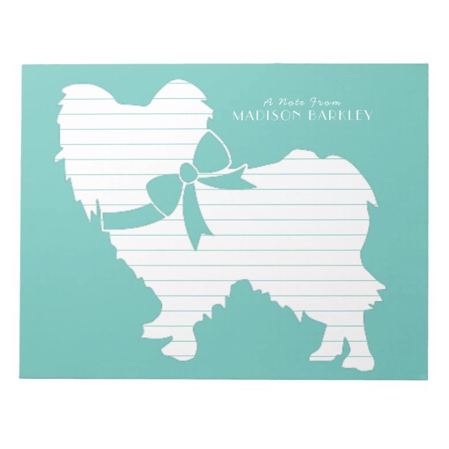 Papillon Dog Puppy Notepad (Front)