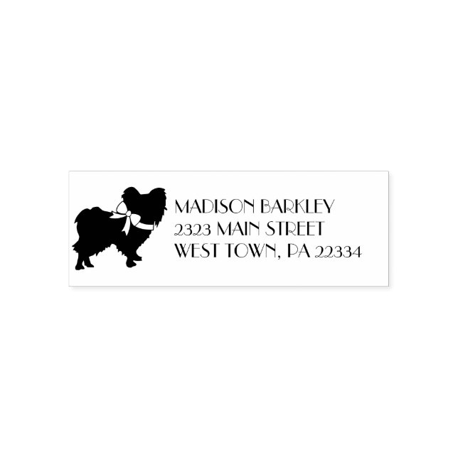 Papillon Dog Puppy Silhouette Self-inking Stamp (Design)