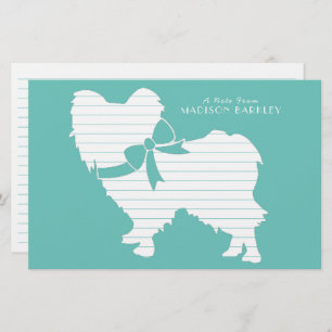 Papillon Dog Puppy Silhouette Stationery