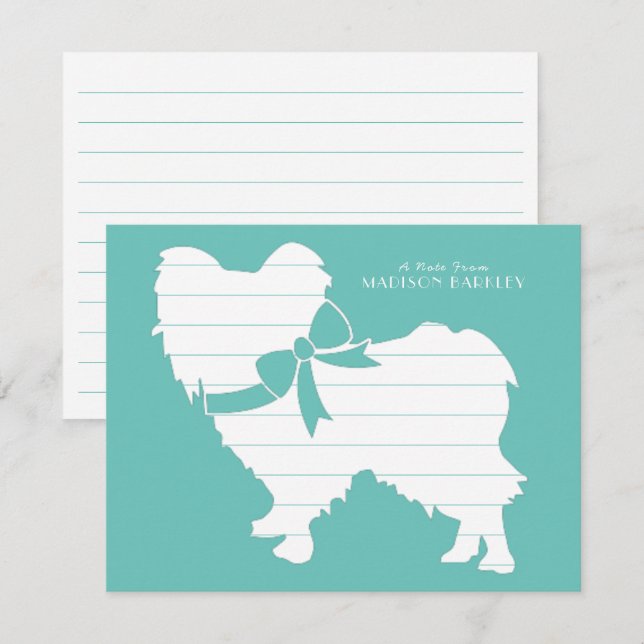 Papillon Dog Puppy Thank You Card (Front/Back)