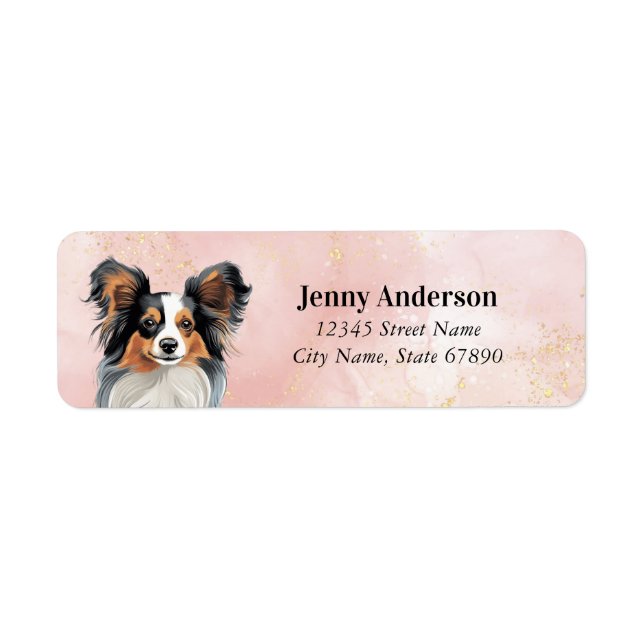 Papillon Dog Return Address Labels (Front)