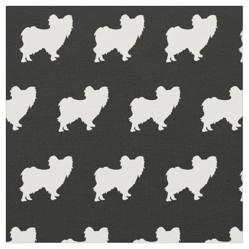 Papillon Dog Silhouette Pet Fabric