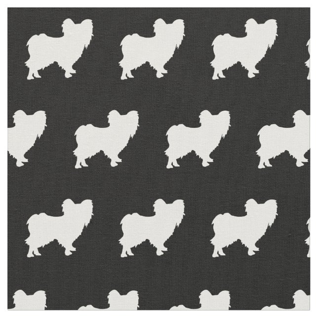 Papillon Dog Silhouette Pet Fabric (Close Up)