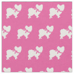 Papillon Dog Silhouette Pet Pink Fabric