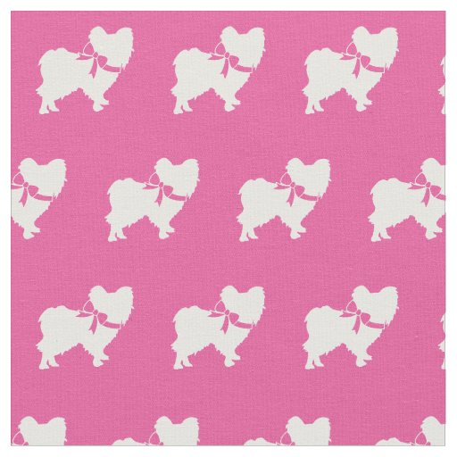 Papillon Dog Silhouette Pet Pink Fabric