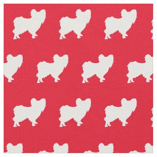 Papillon Dog Silhouette Pet Red Fabric