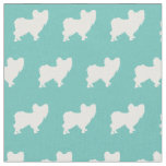 Papillon Dog Silhouette Pet Teal Fabric