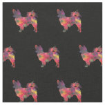 Papillon Dog Silhouette Tiled - Multi Fabric