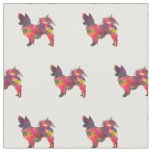 Papillon Dog Silhouette Tiled - Multi Fabric
