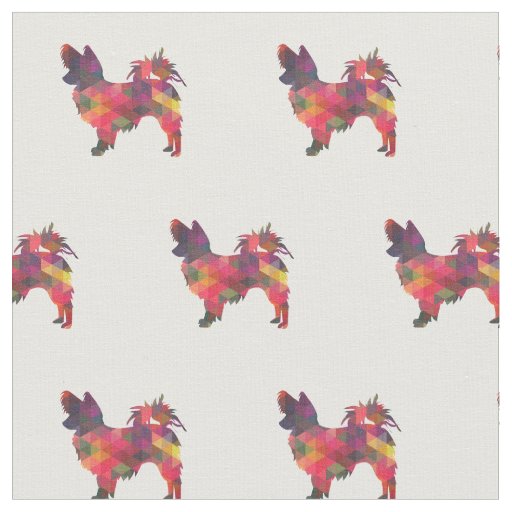 Papillon Dog Silhouette Tiled - Multi Fabric