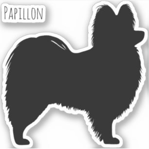 Papillon Dog Silhouette Vinyl Sticker